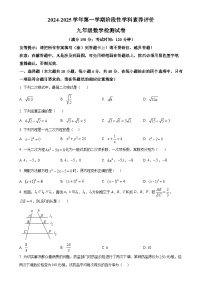 福建省漳州市东山县九年级上学期期中考试数学试卷（原卷版）-A4