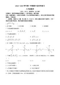 福建省漳州市台商投资区交通中学八年级上学期期中教学质量检测数学试卷（原卷版）-A4