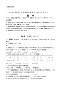 2025年绵阳市初中学业水平考试（中考）变式（二）数 学试卷（含参考答案）