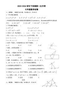 福建省漳州市诏安县某校七年级下学期第一次月考数学试题-A4