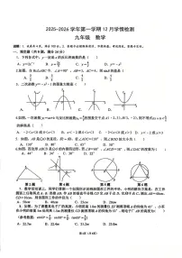 广东省深圳市龙华区行知学校2025-2026学年九年级上学期12月月考数学试卷