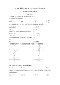 四川省成都市双流区2025-2026学年八年级上学期期中数学试卷（学生版）