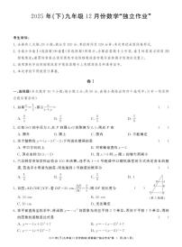 浙江省浙江共同体名校联盟2025-2026学年上学期12月月考九年级数学试卷