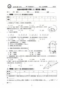 广东省深圳市宝安中学2025-2026学年八年级上学期第四周周测数学试卷（月考）
