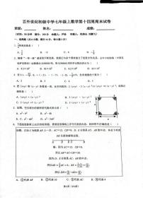 广东省深圳市龙岗区百外世纪初级中学2025-2026学年七年级上学期 数学第十四周周测（月考）