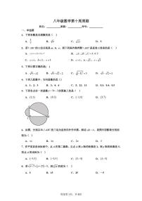 山东省青岛市崂山区麦岛中学2025-2026学年八年级上学期第十周周测数学试题（月考）