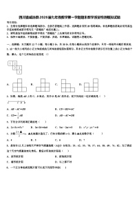 四川省威远县2026届七年级数学第一学期期末教学质量检测模拟试题含解析