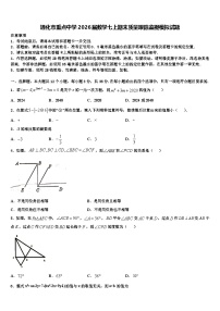 通化市重点中学2026届数学七上期末质量跟踪监视模拟试题含解析