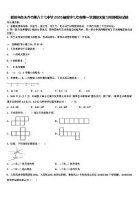 新疆乌鲁木齐市第八十七中学2026届数学七年级第一学期期末复习检测模拟试题含解析