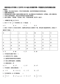 新疆乌鲁木齐市第六十五中学2026届七年级数学第一学期期末达标检测模拟试题含解析