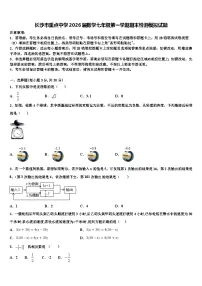 长沙市重点中学2026届数学七年级第一学期期末检测模拟试题含解析