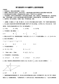 浙江省杭州市2026届数学七上期末预测试题含解析