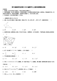 浙江省温州市龙湾区2026届数学七上期末调研模拟试题含解析