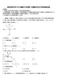 徐州市重点中学2026届数学七年级第一学期期末学业水平测试模拟试题含解析