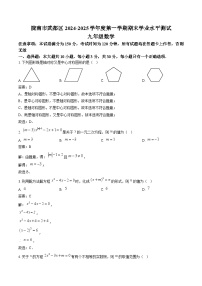甘肃省陇南市武都区2025届九年级上学期期末考试数学试卷(含解析)