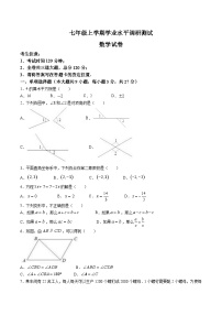 黑龙江省哈尔滨市2023-2024学年七年级上学期期末考试数学试卷(含答案)