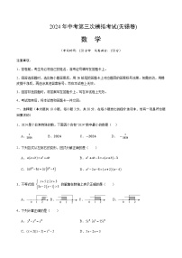 2024年中考数学（无锡）第三次模拟考试（含答案）