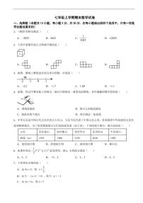 广东省佛山市禅城区2025年七年级上学期期末数学试卷及答案