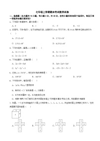 甘肃省庆阳市2025年七年级上学期期末考试数学试卷附答案
