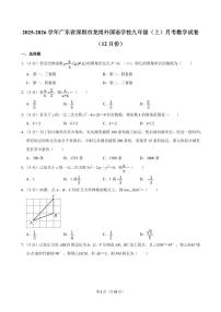2025-2026学年广东省深圳市龙岗外国语学校九年级（上）月考数学试卷（12月份）