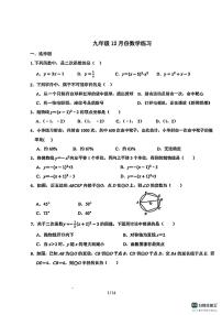 石家庄市第二十八中学2025－2026学年第一学期九年级数学月考试卷（含答案）