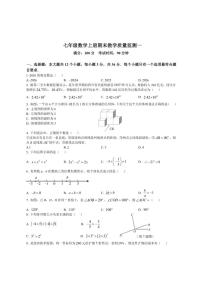 四川省绵阳市2025-2026学年七年级上学期期末教学质量监测一数学试卷（含部分答案）