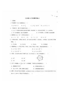 河北省石家庄市第二十八中学2025-2026学年九年级上学期12月月考数学试题（图片版，含答案）