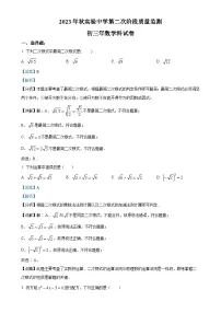 福建省泉州市南安市实验中学九年级上学期月考数学试题（解析版）-A4