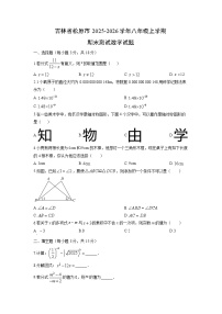 2025-2026学年吉林省松原市八年级上学期期末测试数学试卷（学生版）