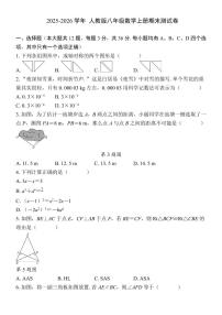 2025-2026学年 人教版八年级数学上册期末测试卷含答案