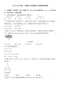 2025-2026学年 人教版八年级数学上册期末测试卷含答案