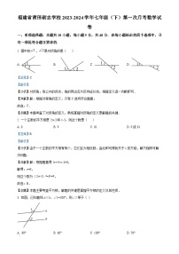福建省莆田砺志学校七年级下学期第一次月考数学试题（解析版）-A4