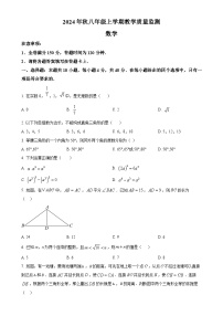 福建省泉州市八年级上学期期末考试数学试卷（原卷版）-A4