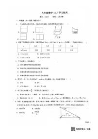 山东省青岛市海诺中学2025-2026学年九年级上学期数学12月月考试卷(图片版,无答案)