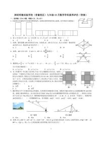 广东省深圳明德实验学校（集团）香蜜校区初中部2024--2025学年上学期12月月考九年级数学试题（