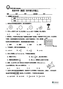 广东省深圳市宝安中学2025-2026学年上学期九年级数学月考卷（图片版，无答案）