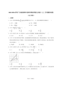 广东省深圳市龙岗区外国语学校2025-2026学年九年级上学期月考数学试卷（12月份）（含答