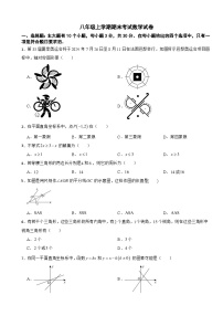 浙江省杭州市上城区2025年八年级上学期期末考试数学试卷附答案