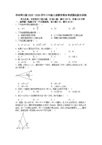 华东师大版2025—2026学年八年级上册数学期末考试强化提分训练