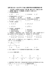 北师大版2025—2026学年八年级上册数学期末考试模拟卷提分卷