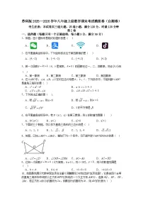 苏科版2025—2026学年八年级上册数学期末考试模拟卷（自测卷）