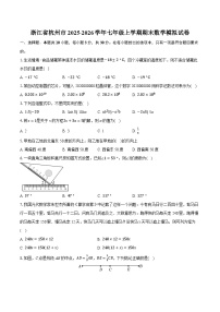 浙江省杭州市2025-2026学年七年级上学期期末数学模拟试卷（含答案+解析）