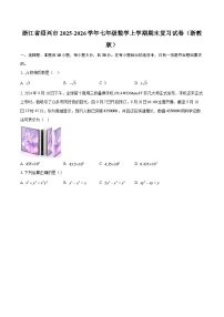 浙江省绍兴市2025-2026学年七年级数学上学期期末复习试卷（浙教版）-自定义类型