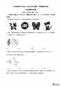 安徽省六安市金安区六安皋城中学2024-2025学年九年级上学期 期末数学试题
