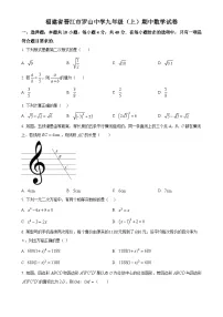 福建省泉州市晋江市罗山中学上学期九年级期中考试数学试卷 （原卷版）-A4