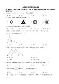 浙江省丽水市2025年八年级上学期数学期末试卷附答案