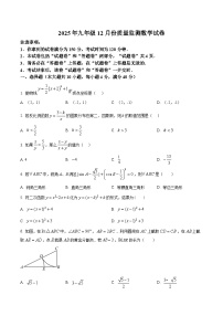 安徽省亳州市部分学校2025-2026学年上学期期九年级第三次月考质量监测 数学试题
