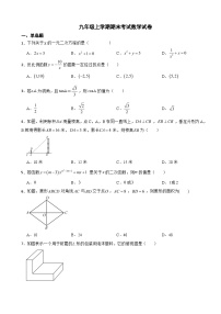 甘肃省兰州市2025年九年级上学期期末考试数学试卷附答案