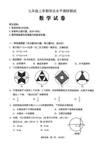2026年黑龙江省绥化市九年级学业水平考试数学试题（月考）