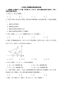 浙江省杭州市钱塘区2025年九年级上学期期末测试数学试卷附答案